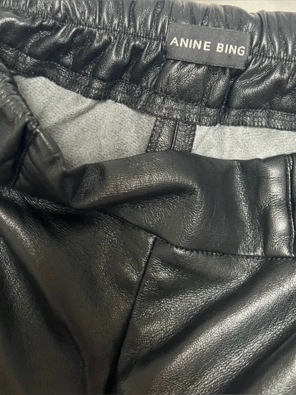 Annie Bing Koa Pant Black Vegan Leather Size Large